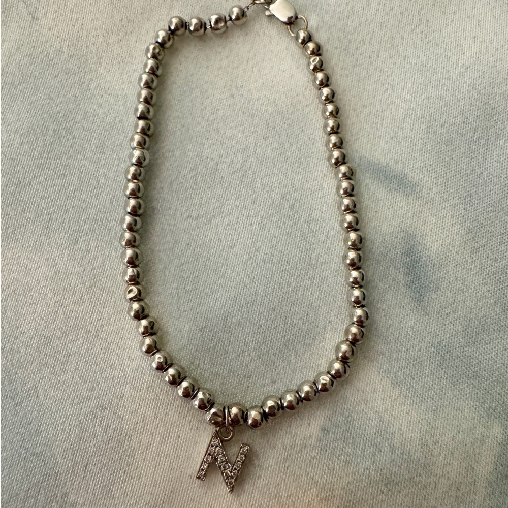 Ring Concierge Diamond N Initial Bead Bracelet